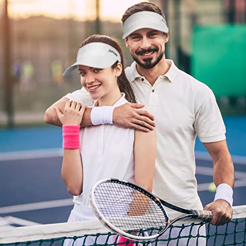 2 Pcs Sport Sun Visor Hat For Womens Mens Quick Dry Visor Hats Uv Protection Golf Hat Beach Visor Hats White 2Pack #TOP5