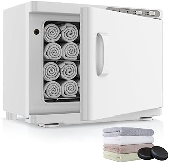 CJYSHOP Towel Warmer, Massage Stone Heater 23L Large UV Steriliser Cabinet Use for Facial Spa, Hair Beauty, Salon Equipment and Home,Holds up 50-60 Towels