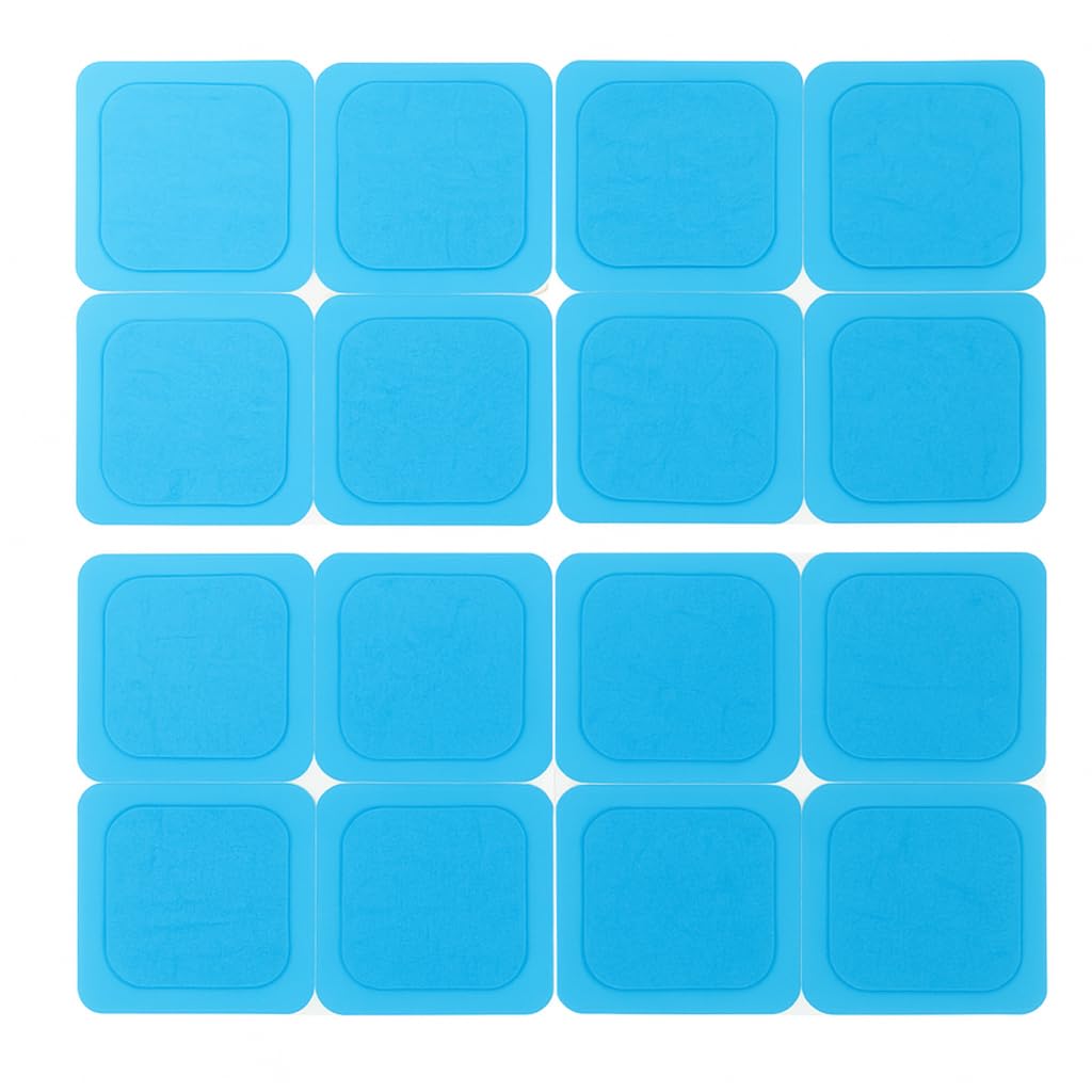 axion 16 Gel Pads 4.5 x 4.5 cm for Permanent Electrodes for TENS Pain Therapy & EMS Training - Self-Adhesive, Skin-Friendly, Reusable - Compatible with Beurer EM59/EM89 & More