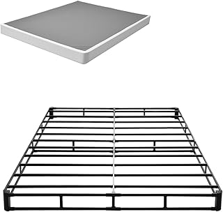 VEVOR Box Spring, Queen Size Bed Frame with Washable Fabric Cloth, Heavy Duty Metal Frame for Queen Bed, 5 in Mattress Foundation, 3500 lbs Max Weight Capacity, Easy Assembly, 79.1L x 59.6W x 5.1H in