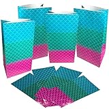 ArtCreativity Mermaid Scale Party Favor Bags, Pack of 12, Mermaid Themed Goodie Gift Paper Bags,...