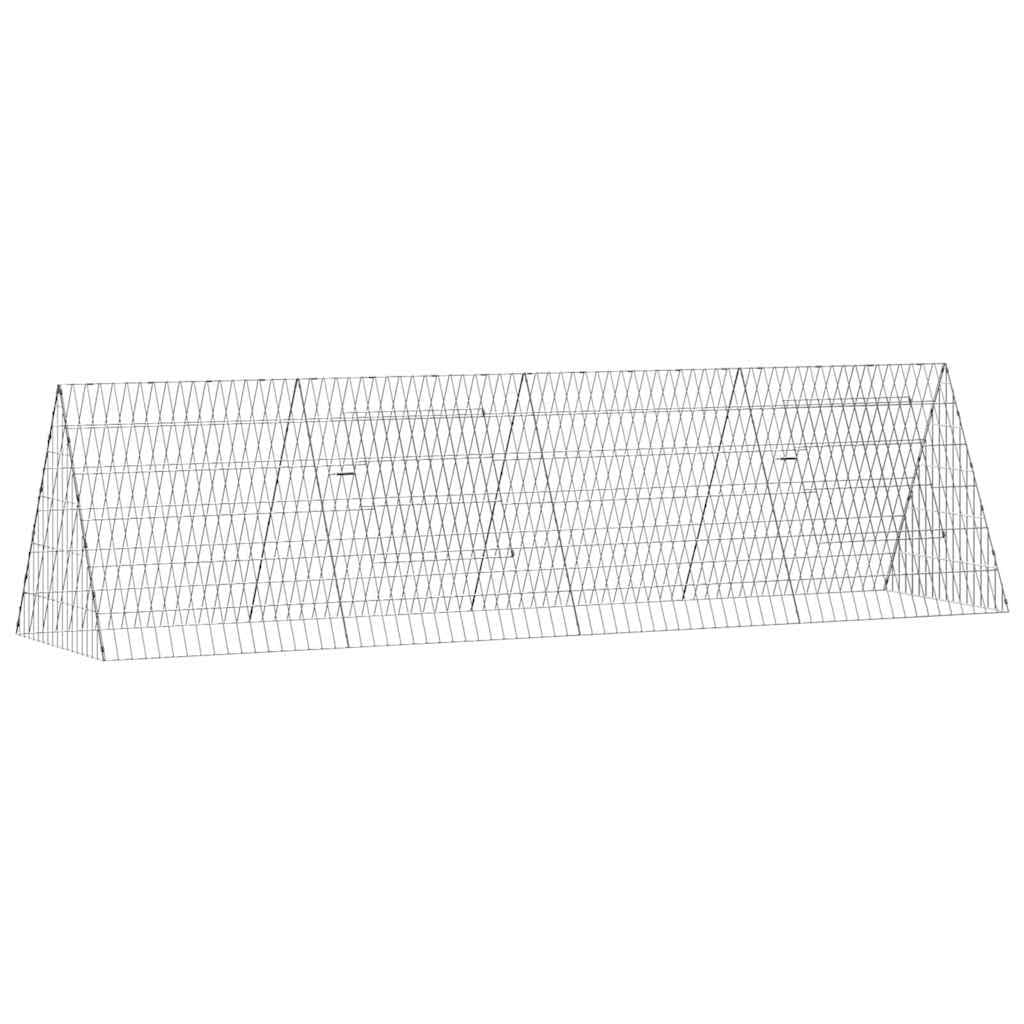 Jaula para conejos de acero galvanizado, 215 x 55 x 55 cm, resistente a la intemperie, para conejos, cobayas, roedores, con interior grande y metal resistente para jardín y terraza