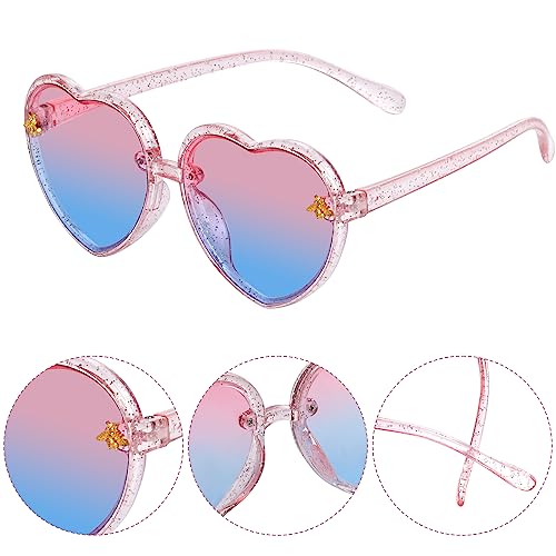 Obmwang 3 Pieces Kids Heart Shaped Sunglasses Stylish Cute Bee Sunglasses For Toddler Girls Age 3-10 Outdoor Beach Eyewear thumb #3