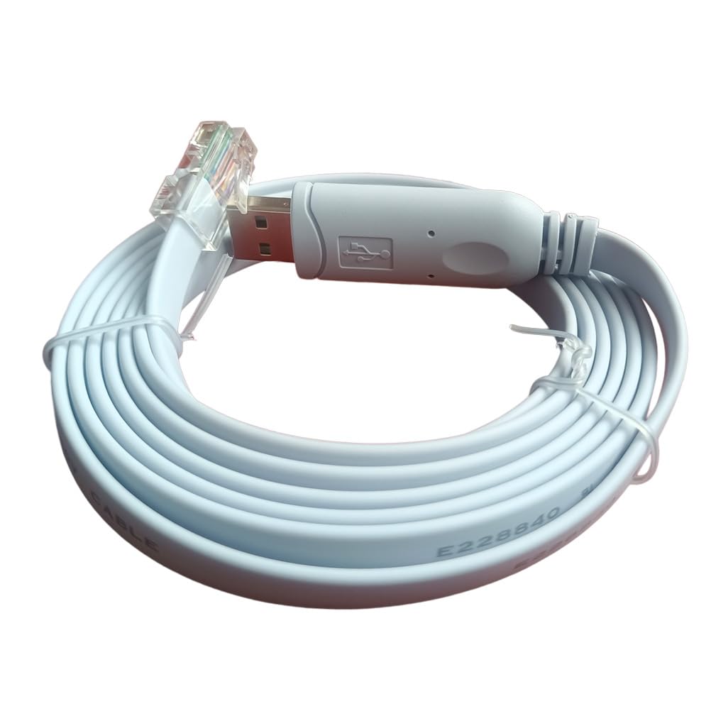 Flexible USB Console Cable FT232 ZT213 USB RS232 Serial to RJ45 Rollover Cable Compatible with Cisco, Huawei, Ruijie,Juniper,Ubiquiti, Fortigate,Mikrotik,TP-Link,3COM Router,HP ProCurve Switch