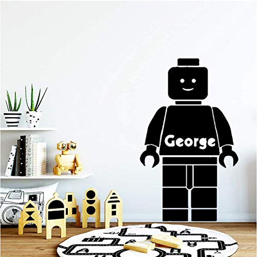 Sticker Mural Décoration De La Maison 71 Cm * 43 Cm Exquis Lego Nom Personnalisé Autocollants Muraux Papier Peint Adhésif Vinyle Amovible Décoration De La Chambre Pour La Chambre Des Enfants Art Mural