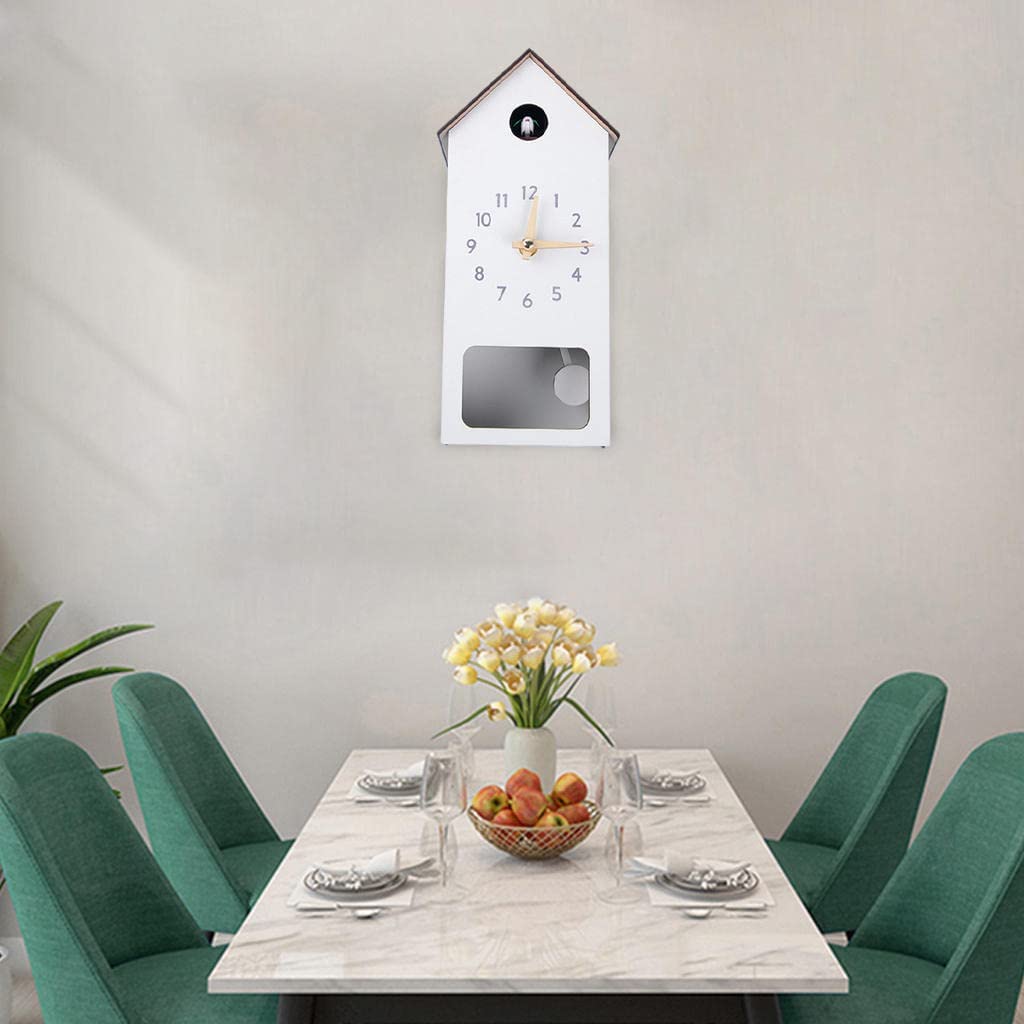 Reloj de cuco reloj de pared arte colgante reloj funciona con pilas para habitación infantil, oficina, dormitorio (oscilación)
