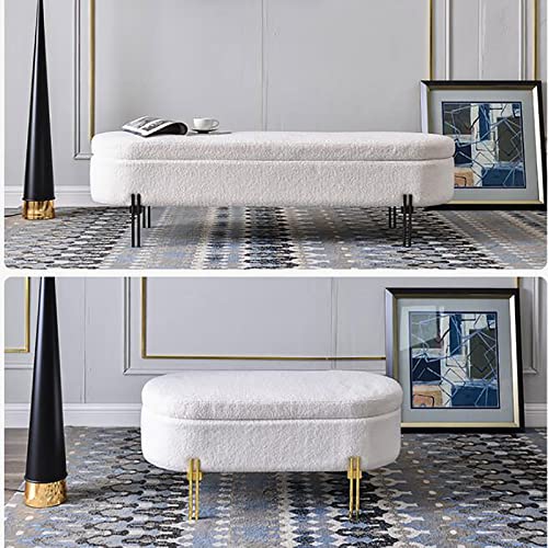 Banc de lit ovale avec rangement pour ranger et s'asseoir - 7