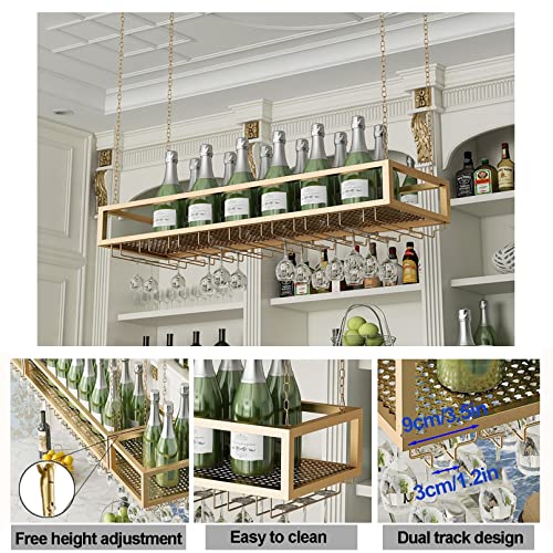 Support de verre à vin haut de gamme en fer forgé suspendu de plafond - 3