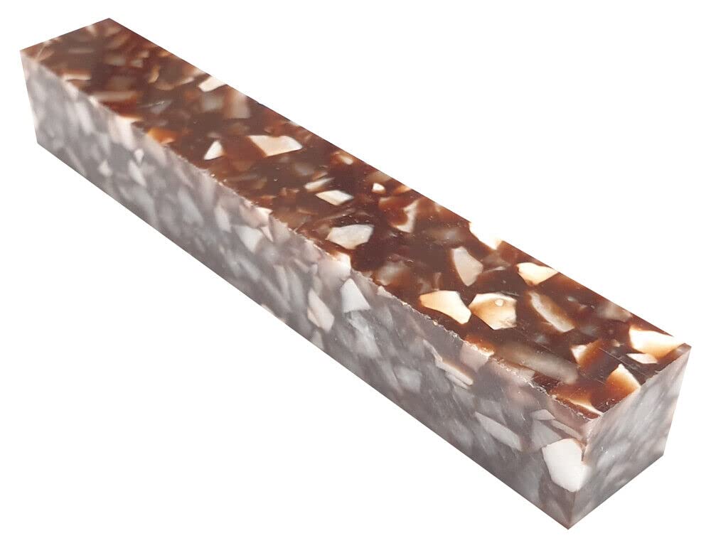 Charnwood Brown &Amp; White Woodturning Ab13 Crush Acrylic Pen Blank - Coffee With White