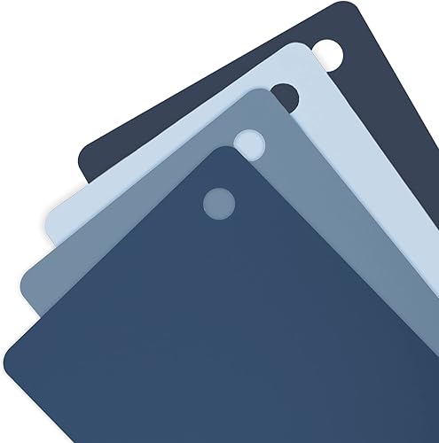 Vista 2 de Tovolo Elements - Juego de 4 alfombrillas de corte flexibles, juego de 4 tapetes de cocina pequeños, tablas de cortar flexibles para cocina, tabla