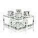 Price comparison product image Frandy House Small Square Glass Diffuser Bottles Set of 4-2.5" High,50ml 1.7 fl oz. Fragrance Accessories Use for DIY Replacement Reed Diffuser Sets with Essential Oils,Reed Sticks. (50ML)