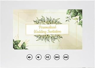 SLIDY Specially Customized Wedding Invitation Video Greeting Card – Unique Digital Invitation with Names, Ceremony and Reception Locations, Date and Event Schedule – 7-Inch HD Screen with Music and Animation – Perfect Reusable Wedding Keepsake Gift
