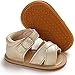 Loalirando Moda Sandali da Neonati Bambino Scarpe Estive Neonato Sandali Scarpine Solido Antiscivolo in Pelle PU Traspirante scarpette per Bambini 0-18 m (Oro, 6-12 mesi)