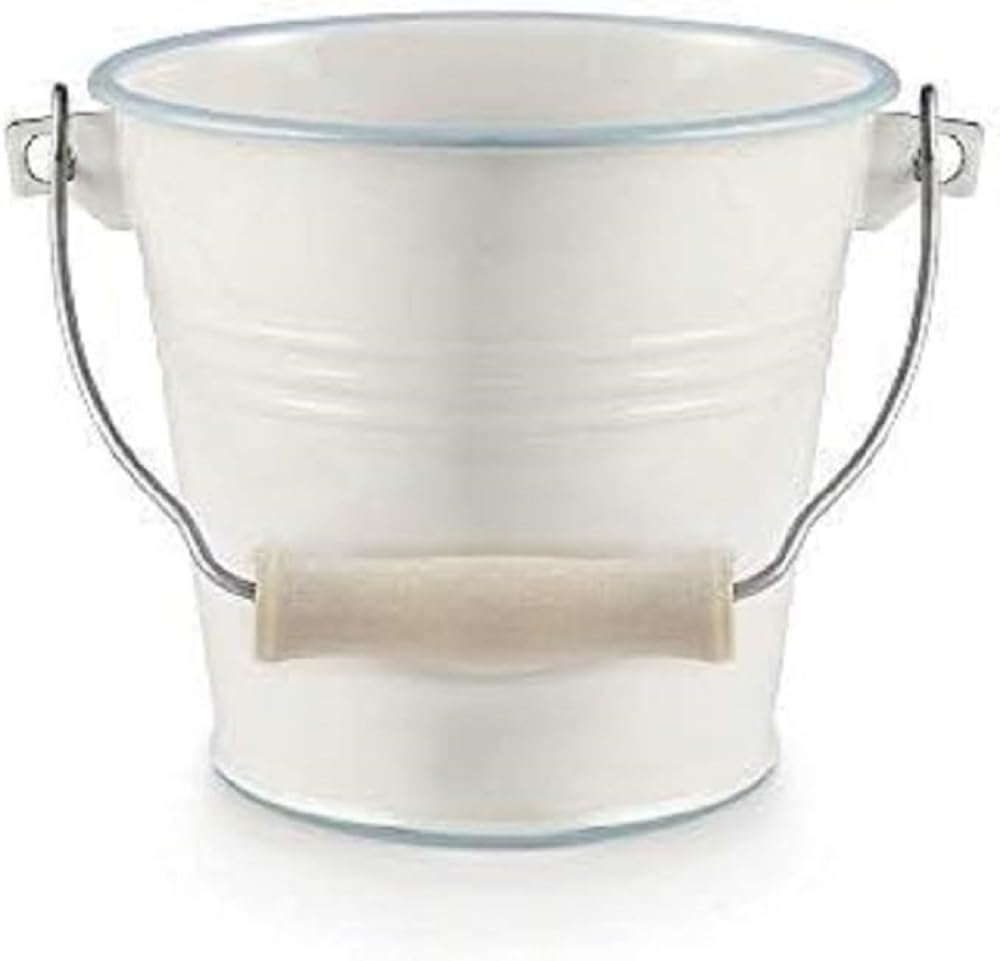Ibili Utility Pail Bucket Versalles 14 Cm, Porcelain, White, 16 x 18 x 13 cm