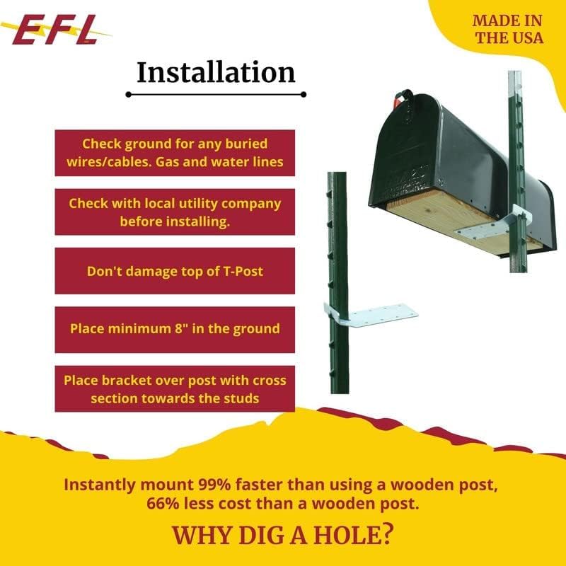 Miniatura 6 de T-Post Bracket 3" (Horizontal) 6-Pack