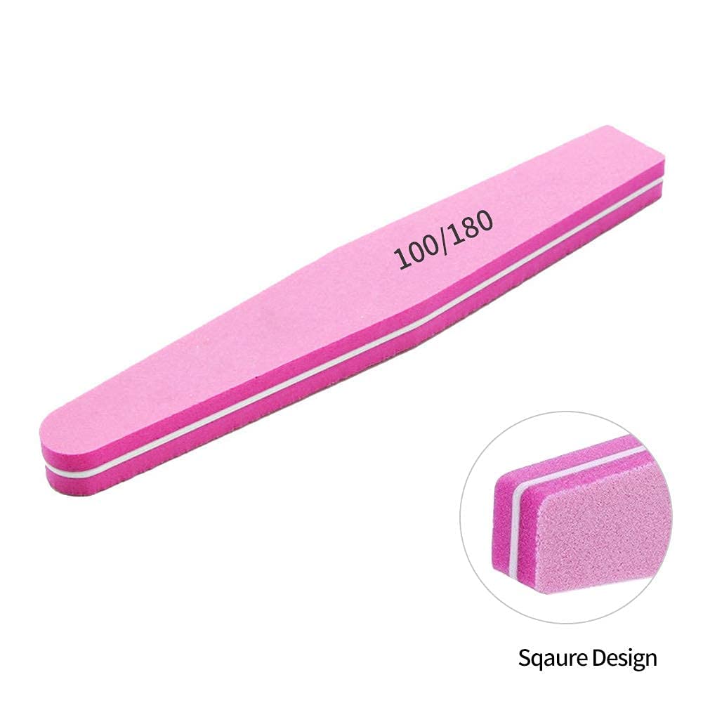 Sminakh 2 Pcs Nail Soft Buffer Nail File Sponge Nail Art Soft Buffer Washable Double Sided Soft Buffer 100/180 Sanding Buffing File Nail Buffers (Multicolor) 3
