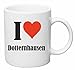 Reifen-Markt Kaffeetasse I Love Dotternhausen Keramik Höhe 9,5cm ? 8cm in Weiß
