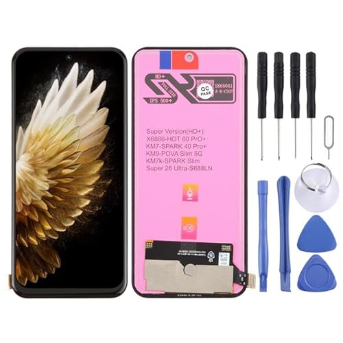 �g�ѓd�b�C���X�y�A�p�[�c for Tecno Spark 40 Pro+ KM7 TFT LCD �X�N���[���A�f�W�^�C�U�[�t���t���A�Z���u�� �̃f�B�X�v���C