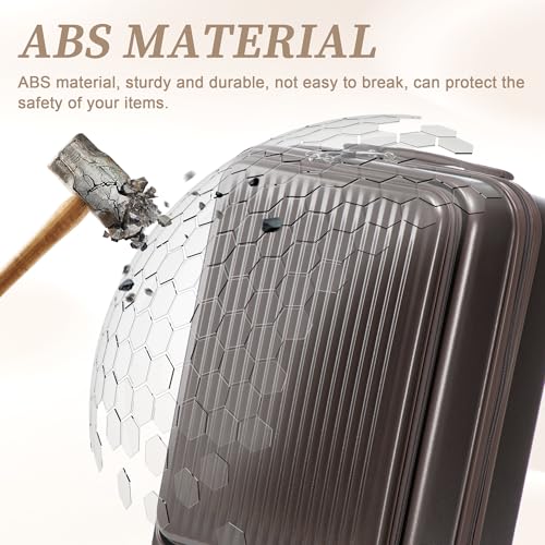 Image of 20 /14 Inch Hardside Luggage, Durable ABS Suitcase with Spinner Wheels