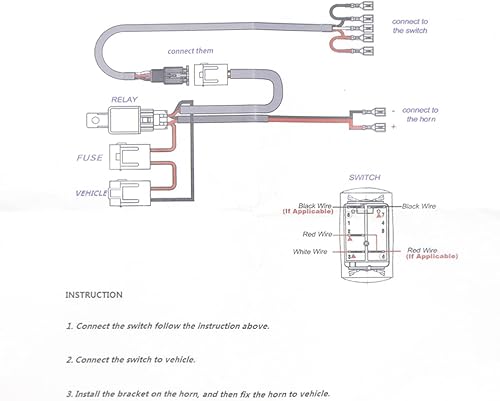 Miniatura 3 de Kit universal de bocina UTV para bocina RZR de 12 V con interruptor basculante de botón compatible con Polaris RZR XP 1000, Ranger, Honda Pioneer