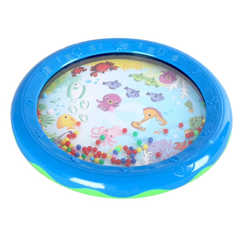 Set Tamburi Ocean Montessori, Giocattolo Sonoro Onde Marine Cartone Animato Giocattoli Educativi Prima Infanzia per Neonati e Bambini da 0 a 3 Anni