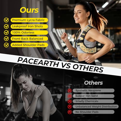 Image of PACEARTH Weighted Vest,6lb /8lb /10lb /12lb /16lb /20lb /25lb /30lb Weight Vest with Reflective Stripe, Body Weight Vests for Women, Men, Weight Loss Workout, Strength Training, Running, Walking, Jogging