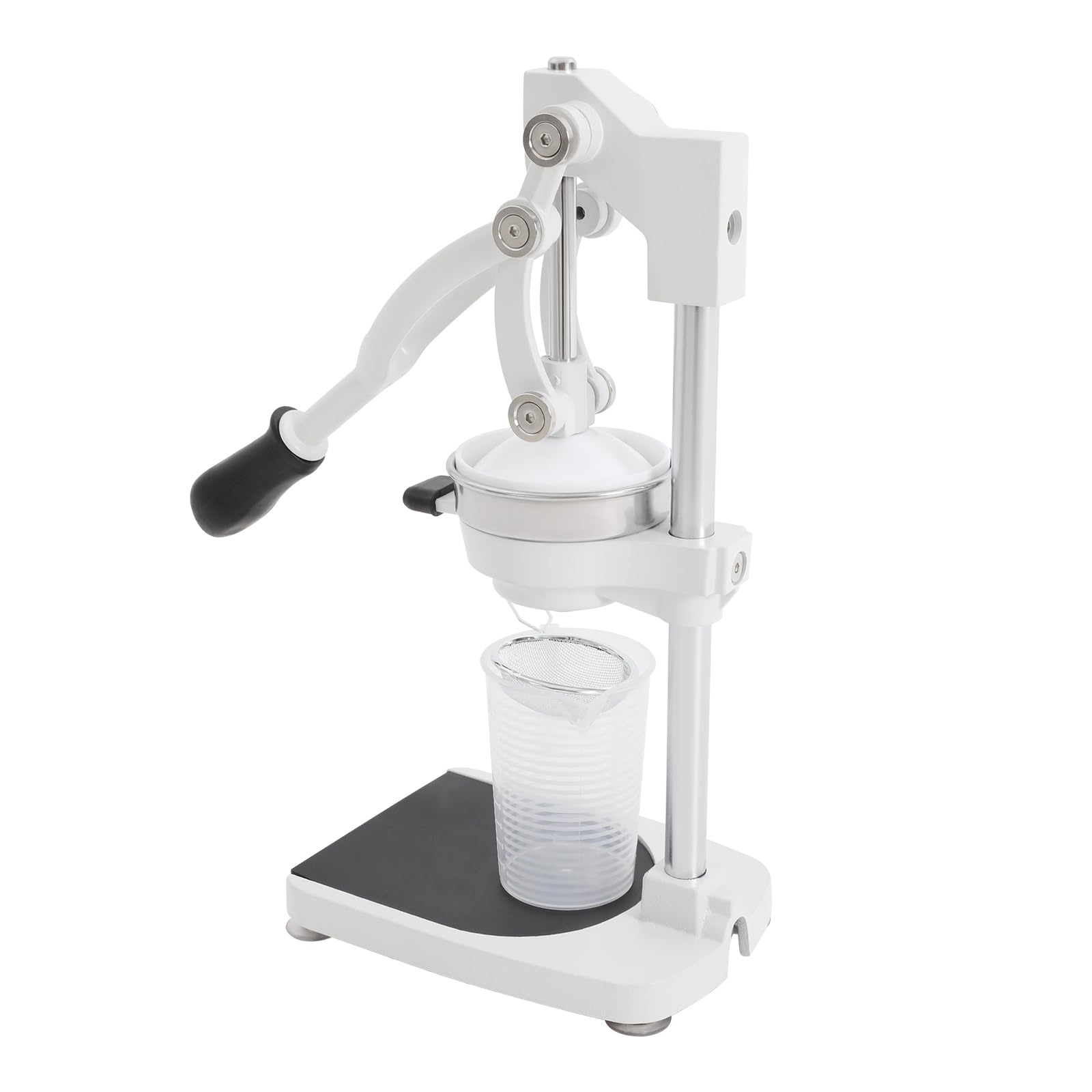 Saft-Zitruspressen, Manuelle Saftpresse Edelstahl, Hebel Zitruspresse 2 Köpfe, Obst Entsafter Hand Presse Orange Zitrone Granatapfel, 304 Stahl Robust Stabil 500ml, Küchen Saft Presse