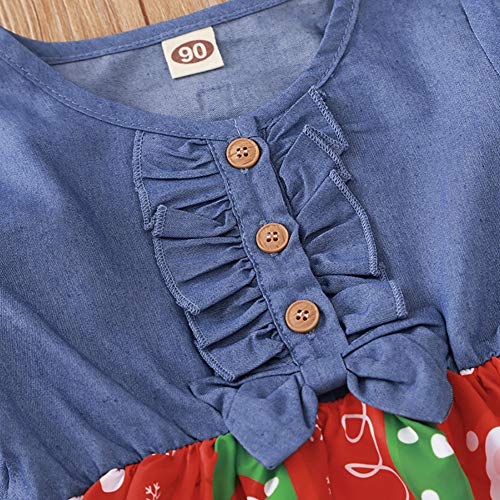 FYMNSI Baby Meisje Peuter Kids Kerst Outfit Leuke Rendier Katoen Lange Mouw Glitter Tutu Tule Prinses Jurk met Eiland Hoofdband 2 stks Xmas Party Kleding voor 1-4 Jaar - Afbeelding 4