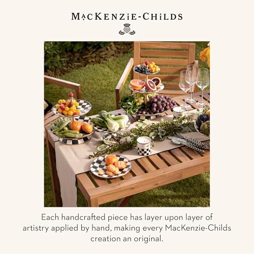 Image of MACKENZIE-CHILDS Two-Tier Sweet Stand, Black-and-White Courtly Check