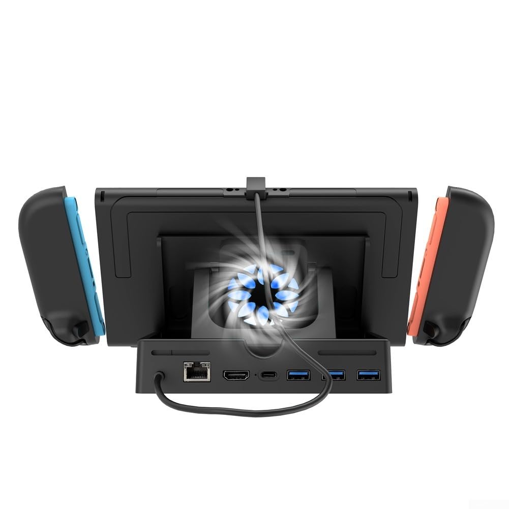 Docking Station per Nintendo Switch2 4K@60Hz, Ventola di Raffreddamento USB 3.0 Hub Docking Station Switch 2
