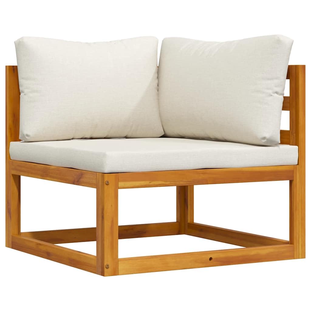 Canapé d'angle sectionnel VidaXL en acacia pour des soirées terrasse confortables