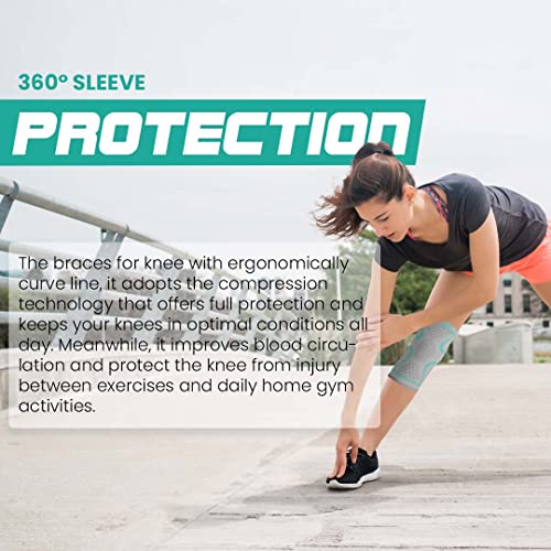 image for Modvel Compression Knee Brace for Women & Men, 2-Pack Knee Brace for R