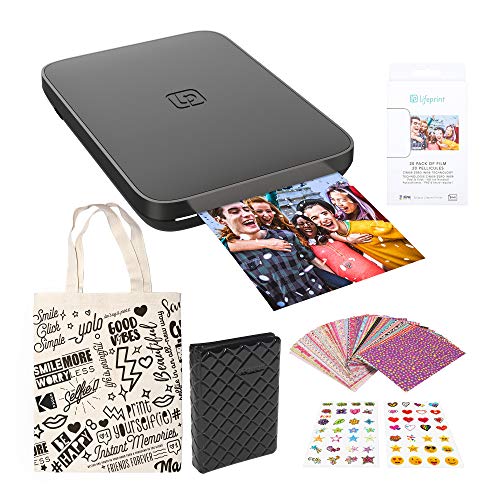 Lifeprint 3x4.5 Portable Photo and Video Printer (Black) Sticker Edition