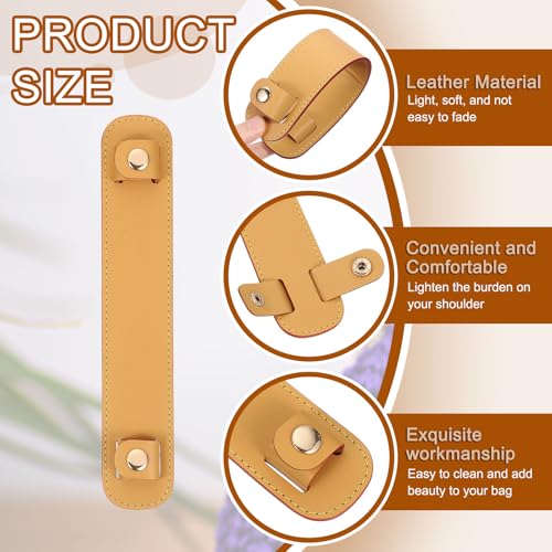 Image of uxcell 2 Pcs 8.98x1.69 Inch Leather Shoulder Strap Pad, Detachable Non-Slip Strap Covers for Tote Bags Backpacks Handbags, Beige