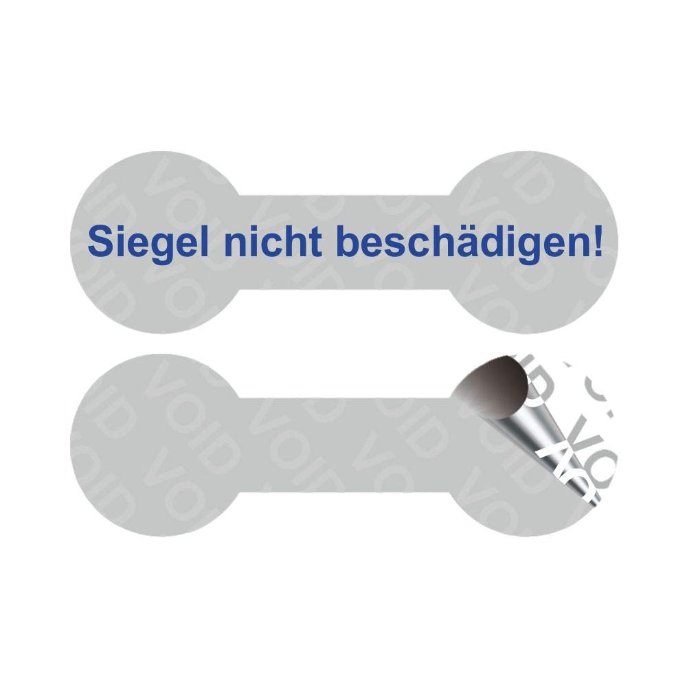 Etichette di sicurezza VOID Sigilli di Garanzia ''Sigillo non danneggiato!'' Su rotolo, 60 x 20 mm Blu – 1000 pezzi.
