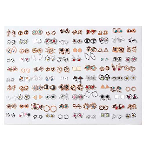 SOFEA - Lot de 100 paires de boucles d'oreilles tendance en plastique hypoallergénique pour enfants - Styles variés