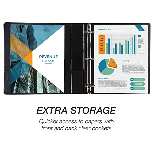 Samsill Economy 1.5 Inch 3 Ring Binder, Made In The Usa, Round Ring Binder, Customizable Clear View Cover, Black, 12 Pack (Mp128550) #TOP3