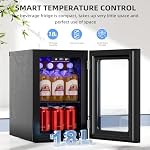 0.6 Cu. Ft. Mini Fridge, Beverage Refrigerator with Quiet Compressor, LED Light,Small Cooler with Electronic Temperature Control for Home/Office/Dorm/Bar.Black