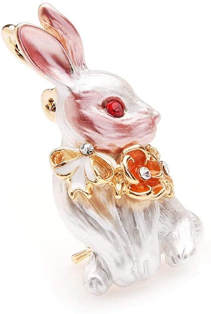 brooch Broche Broches y alfileres de mujerJoyería de mujerBroche de flor de conejo rosa Broches de esmalte Mujer Hombre Aleación Diamante de imitación Animal Banquete de boda Broche de fiesta Broche d