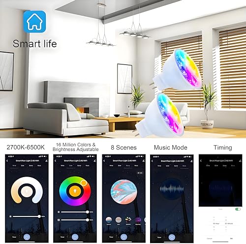 Smart MR16 LED Bulb Dimmable Color Changing, 12V Gu5.3 Bi-pin Base, WiFi & Bluetooth LED Bulbs Work with Alexa Google, Color Changing Sync with Music, for Living Room, Bedroom, Office,Hotel etc. 4Pack by Wixann - Used condition - Image 8