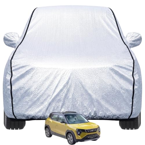 Image of Pivalo Car Cover for Mahindra XUV 3XO All Model & Years (2024-2026) 100% Waterproof with Mirror Pockets, Triple Stitched Bottom Elastic Dustproof Full Body Protection (Heat & UV Resistant, Silver)