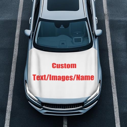 Qiyupavto Custom Car Hood Cover Stretch Polyester Cover for Car Hood Custom Waterproof Car Hood Protective Accessories for Most Sedans Trucks Pickup Sports Cars