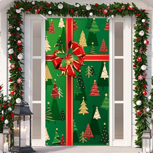 Tiamon Christmas Door Cover Decorations Xmas Gift Box Present Door