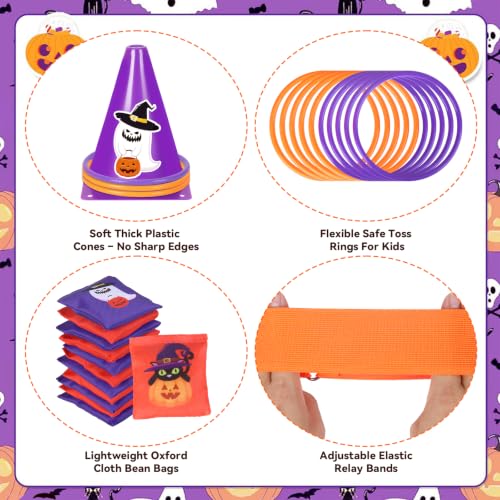 Image of Fennoral 4 in 1 Hallowen Carnival Outdoor Games Set for Kids Adults