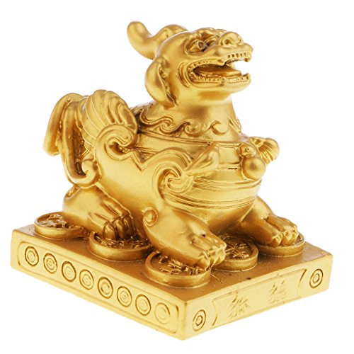 Homyl Feng Shui Pi Xiu Riqueza Prosperidade Estatuetas de Estátua parabéns presente dourado