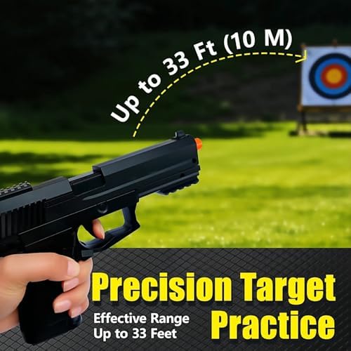 Spring-Powered Auto-Eject Toy Pistol, Continuous Shooting STEM Model with 2 Mags & 100 Bullets, Educational Target Practice Gift for Teens 14+, Shoots Up to 32 Ft - 2