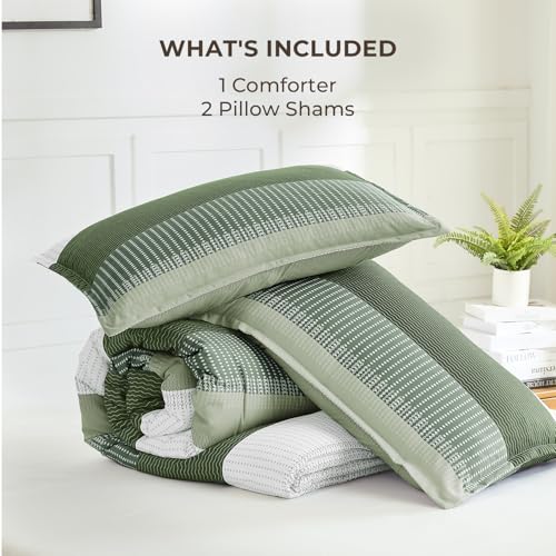 Litanika Queen Comforter Set - 3 Pieces Stripe Bedding Comforter Sets by Litanika - Used condition - Image 7