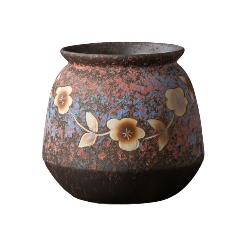 Kp6xLf3gT plant pot Vintage Ceramic Succulent Flowerpot, Hand Carved Green Plant Pot, Large Caliber