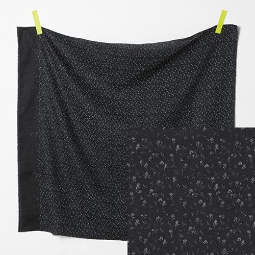 Kokka Nani IRO 100% Leinenstoff, Meterware, Schwarz