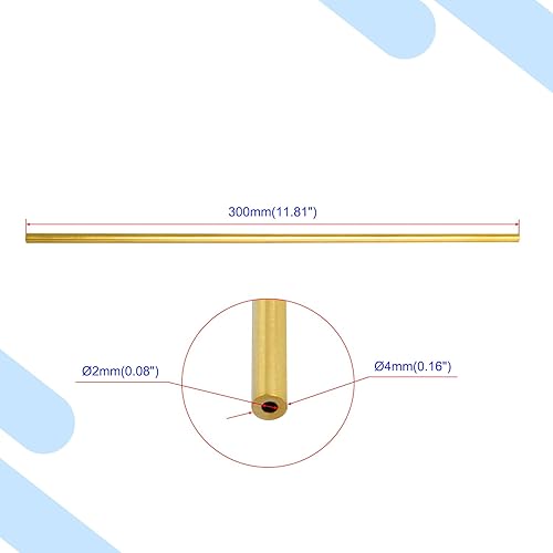 Vista 2 de Aopin Tubo redondo de latón de cobre de 0.079 in / 2/25 pulgadas x diámetro exterior 0.157 in / 4/25 pulgadas / 4/25 pulgadas de diámetro exterior
